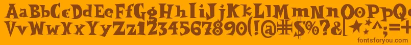 Spookymagic Font – Brown Fonts on Orange Background