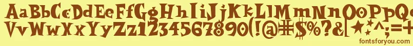 Spookymagic Font – Brown Fonts on Yellow Background