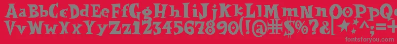 Spookymagic-Schriftart – Graue Schriften auf rotem Hintergrund