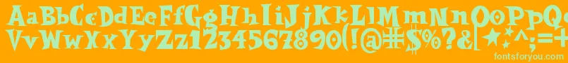 Spookymagic Font – Green Fonts on Orange Background