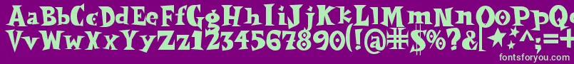 Spookymagic Font – Green Fonts on Purple Background