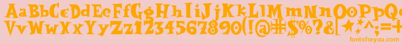 Spookymagic Font – Orange Fonts on Pink Background