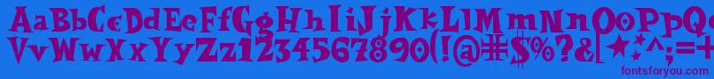 Spookymagic Font – Purple Fonts on Blue Background