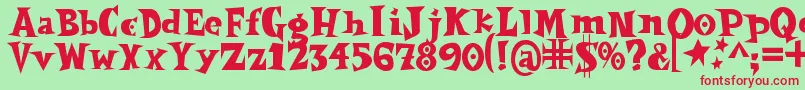 Spookymagic Font – Red Fonts on Green Background