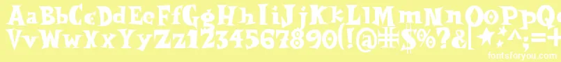 Spookymagic Font – White Fonts on Yellow Background