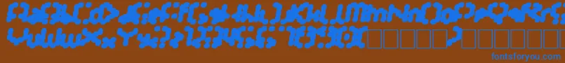 Tarmsystem Font – Blue Fonts on Brown Background