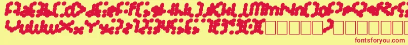 Tarmsystem-Schriftart – Rote Schriften auf gelbem Hintergrund