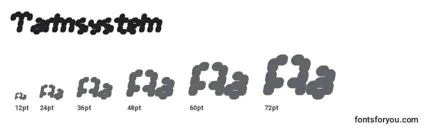 Tarmsystem Font Sizes