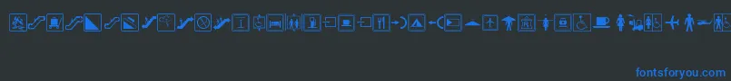 Шрифт SignsRegular – синие шрифты на чёрном фоне