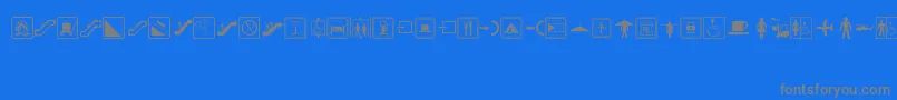 フォントSignsRegular – 青い背景に灰色の文字