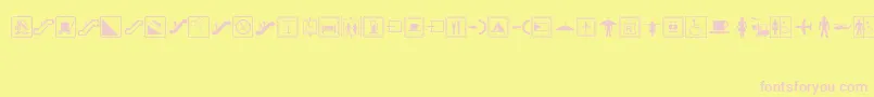 SignsRegular Font – Pink Fonts on Yellow Background