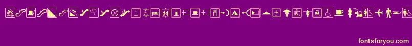 SignsRegular-fontti – keltaiset fontit violetilla taustalla