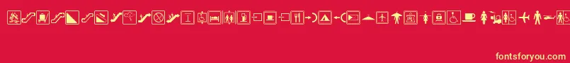 SignsRegular Font – Yellow Fonts on Red Background