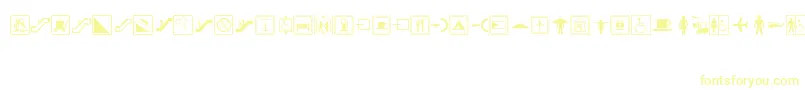SignsRegular-fontti – keltaiset fontit valkoisella taustalla