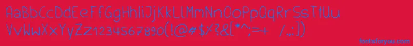 Handschrift Font – Blue Fonts on Red Background