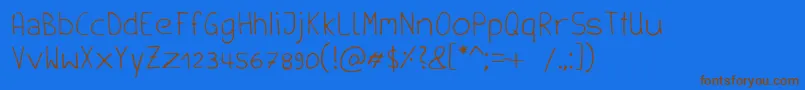 Handschrift Font – Brown Fonts on Blue Background