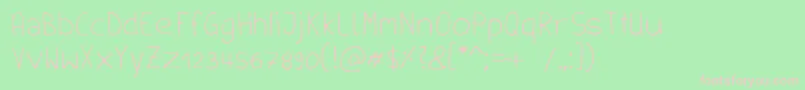 Handschrift Font – Pink Fonts on Green Background