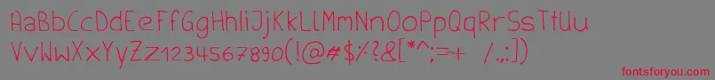 Handschrift Font – Red Fonts on Gray Background