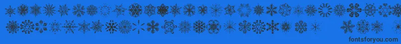 フォントSnowflakesTfb – 黒い文字の青い背景