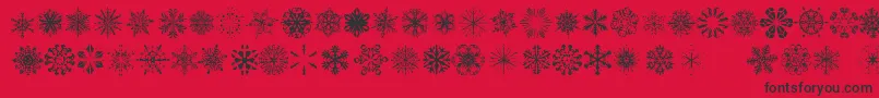 SnowflakesTfb-fontti – mustat fontit punaisella taustalla