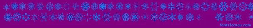 Шрифт SnowflakesTfb – синие шрифты на фиолетовом фоне