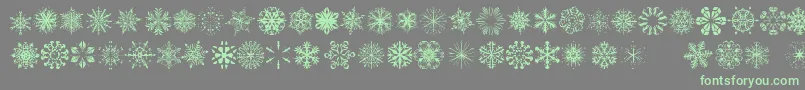 SnowflakesTfb-Schriftart – Grüne Schriften auf grauem Hintergrund