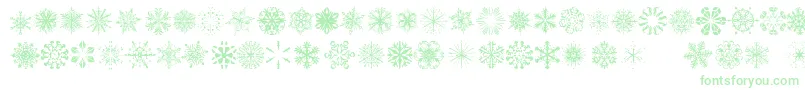 Шрифт SnowflakesTfb – зелёные шрифты на белом фоне