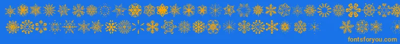 SnowflakesTfb Font – Orange Fonts on Blue Background