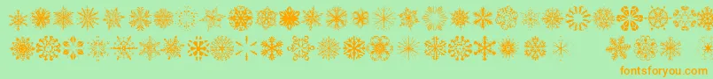 SnowflakesTfb Font – Orange Fonts on Green Background