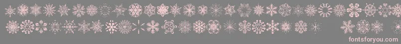 Fonte SnowflakesTfb – fontes rosa em um fundo cinza