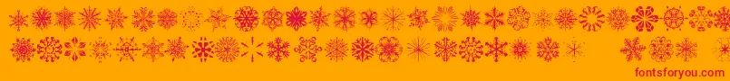 SnowflakesTfb Font – Red Fonts on Orange Background