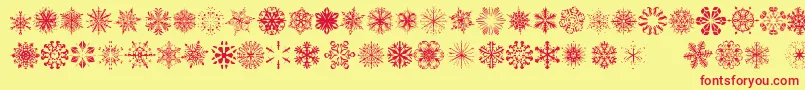 SnowflakesTfb Font – Red Fonts on Yellow Background