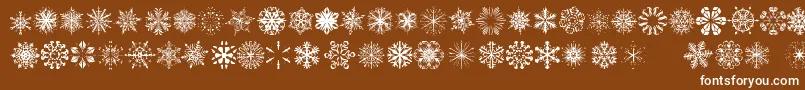 SnowflakesTfb Font – White Fonts on Brown Background