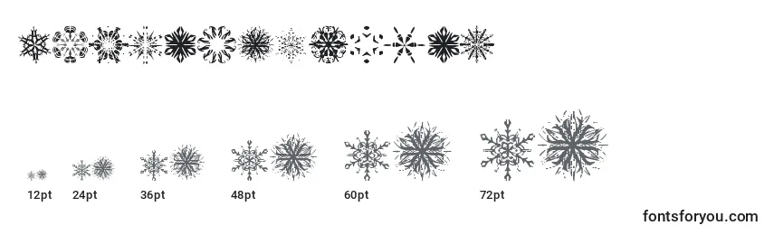 Größen der Schriftart SnowflakesTfb