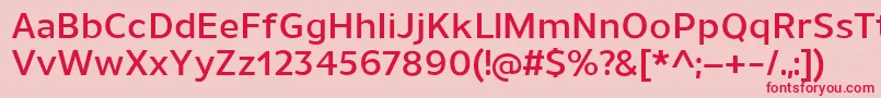 フォントUnimanDemibold – ピンクの背景に赤い文字