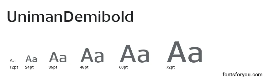 Размеры шрифта UnimanDemibold