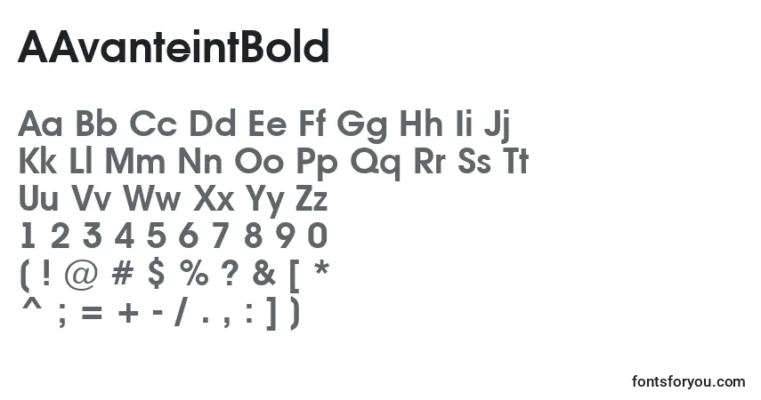 AAvanteintBold-fontti – aakkoset, numerot, erikoismerkit