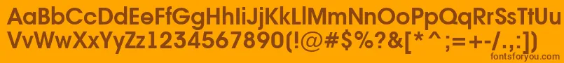 AAvanteintBold-fontti – ruskeat fontit oranssilla taustalla
