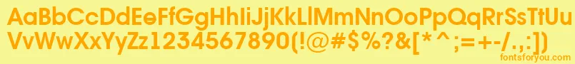 フォントAAvanteintBold – オレンジの文字が黄色の背景にあります。