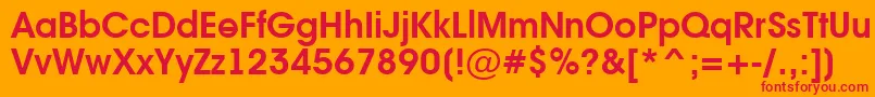 フォントAAvanteintBold – オレンジの背景に赤い文字