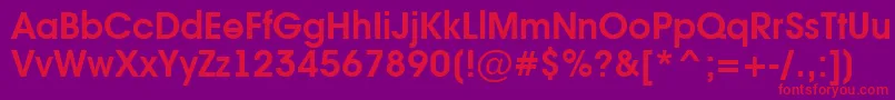 AAvanteintBold-Schriftart – Rote Schriften auf violettem Hintergrund