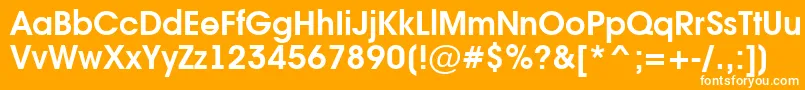 AAvanteintBold-fontti – valkoiset fontit oranssilla taustalla
