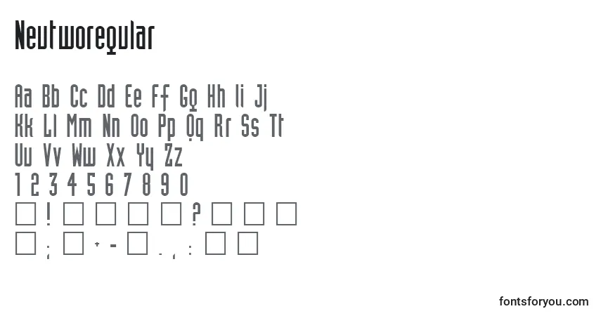 A fonte Neutworegular – alfabeto, números, caracteres especiais