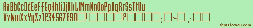 フォントNeutworegular – 緑の背景に茶色のフォント
