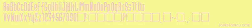 Neutworegular-fontti – vaaleanpunaiset fontit keltaisella taustalla