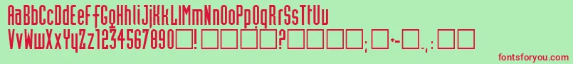 Neutworegular-fontti – punaiset fontit vihreällä taustalla