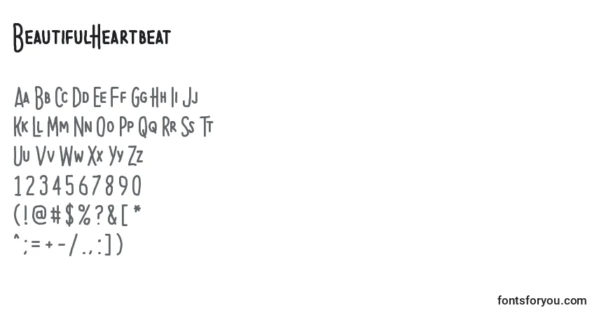 A fonte BeautifulHeartbeat – alfabeto, números, caracteres especiais