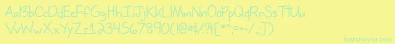 Czcionka MissIssippiTtf – zielone czcionki na żółtym tle