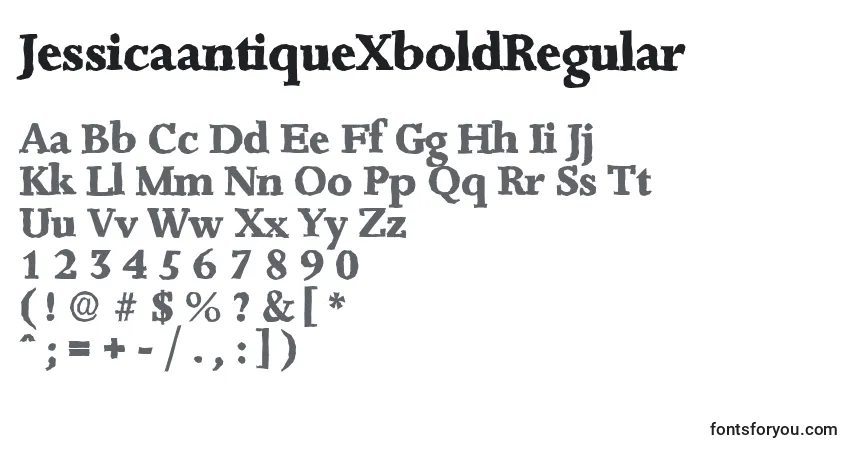 JessicaantiqueXboldRegular-fontti – aakkoset, numerot, erikoismerkit