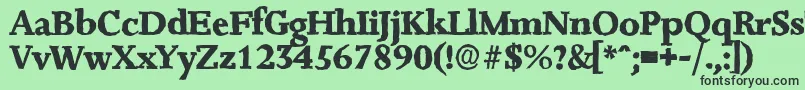 JessicaantiqueXboldRegular Font – Black Fonts on Green Background